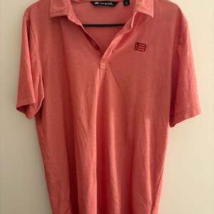 Travis Matthew Men's Heather Red Polo Size Large Lightweight Golf